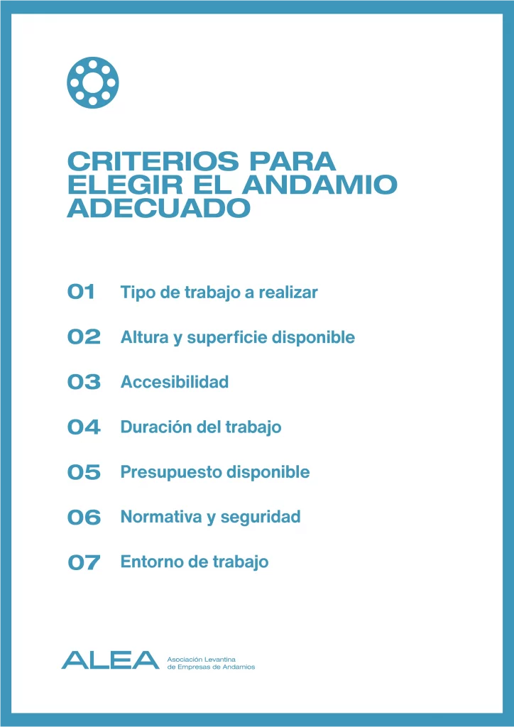 tipos de andamio: siete criterios para elegir el andamio más adecuado 